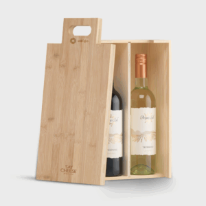 Scatola di vino Rackpack e tagliere di formaggi in uno