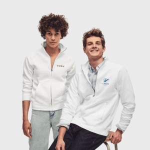 Fruit of the Loom - Maglia con zip in metallo Premium