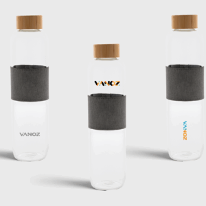 Bottiglia di vetro con coperchio in bambù | 750 ml