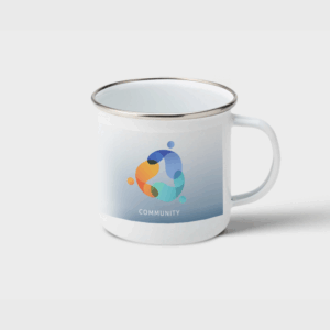 Tazza smaltata a quadricromia