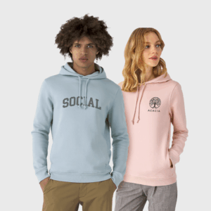 B&C Felpa in cotone organico con cappuccio