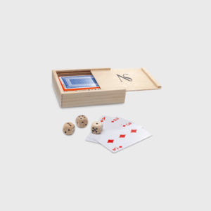 Gioco Dadi e Carte in Legno