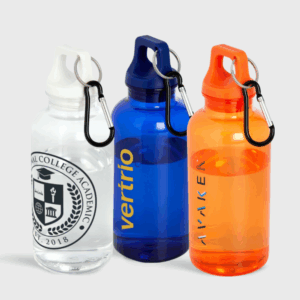 Bottiglia d'acqua in plastica riciclata RCS Oregon con moschettone 400 ml