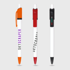 Penna con punta e clip colorate
