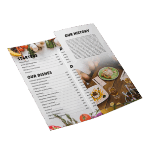 Menu - piega a portafoglio